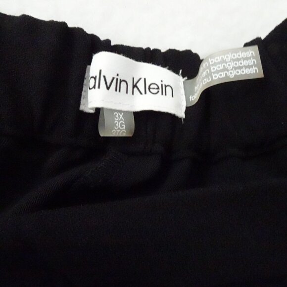 Calvin Klein Wide Leg Pants Women's Plus Size 3X Black Elastic Waist Work Career - Picture 8 of 11